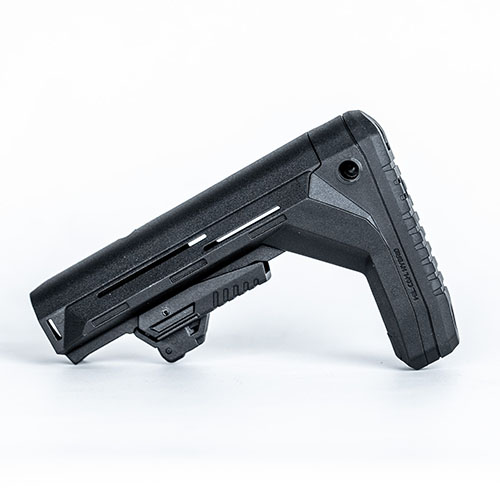 Scout-Breacher Buttstock Gen 2 erbjuder ett balanserat design med låg snag och precision, perfekt för dynamiska miljöer och stabilt stöd vid skjutning.